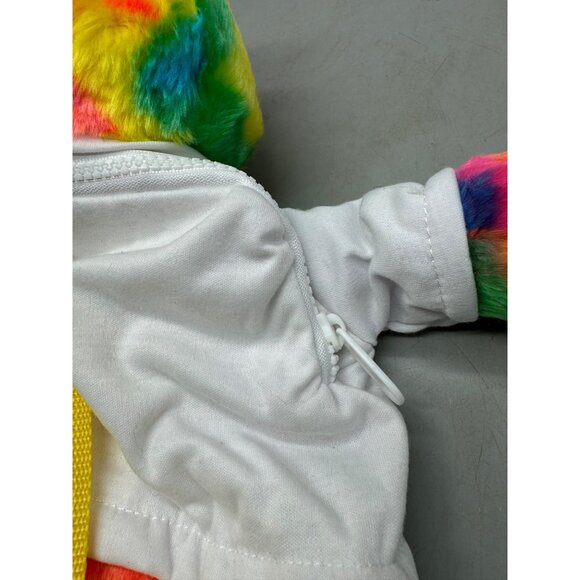 Noah's Ark kids Rainbow Plush Teddy Backpack White Shirt adjustable 16" READ NEW - Picture 8 of 13